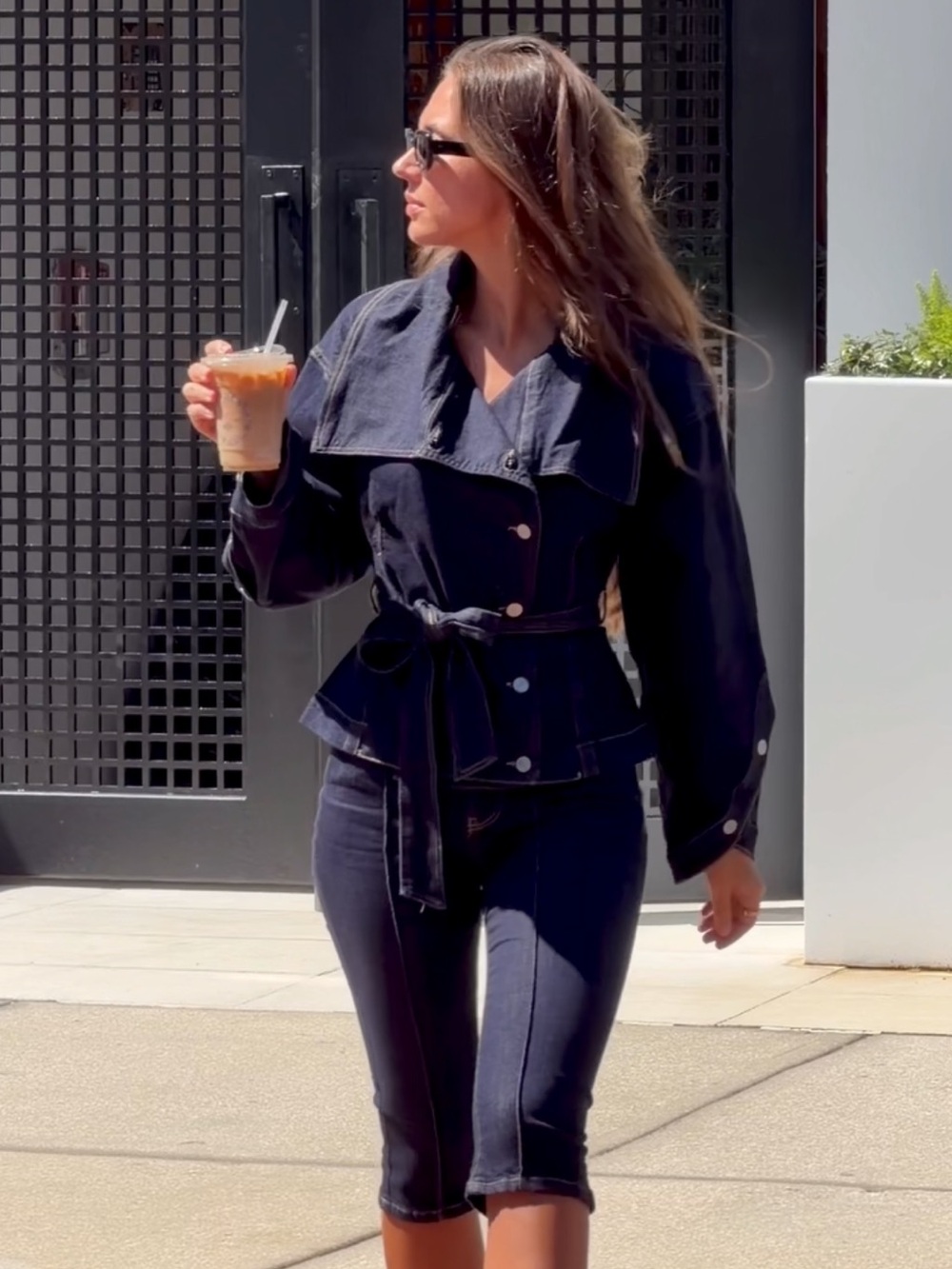 Double Denim Capri Set
